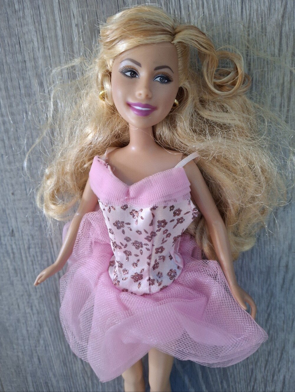 vintage disney high school musical sharpay evans Barbie doll pink dress blonde
